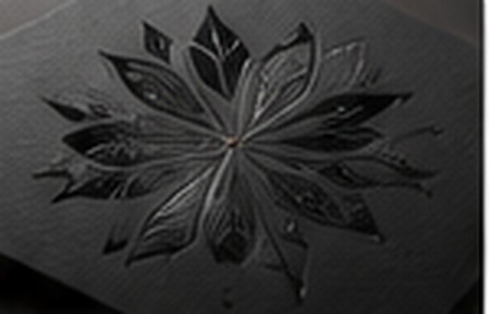 Spot UV gloss floral pattern on matte black card