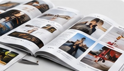 Open printed magazine spread